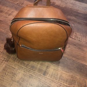 Aldo Leather Backpack Brown